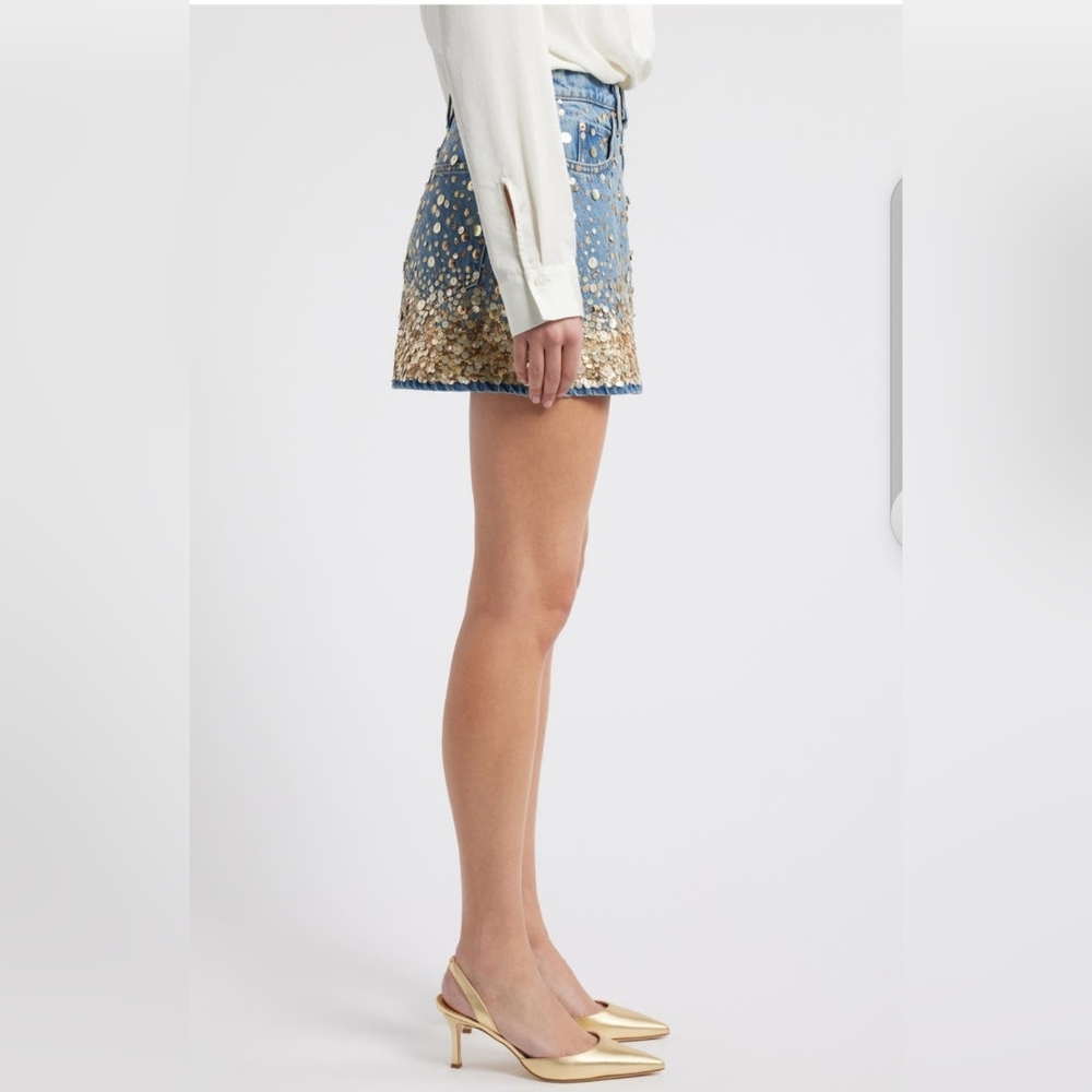 Frame The Champagne Denim Miniskirt - Picture 3 of 8